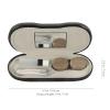 Healifty Contact Case and Glasses Case, Double Sided Dual Use Design, 2 in 1 ContactLens Case with Mirror Tweezers Remover for Men & Women, Light Brown view 2