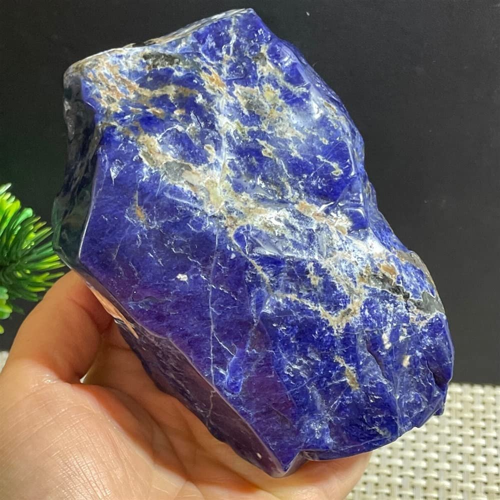 WGPHD Meditation Home Natural Blue Sorda Stone Rough Ore Quartz Crystal Mineral Specimen Degaussing Ornaments (Size : 300-350g)