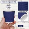 Yaomiao 200 x Disposable Espresso Cups, 4 oz, Corrugated Paper, Insulated, Heat Resistant, Blue, for Party, Cold Drinks, Tea view 2