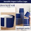 Yaomiao 200 x Disposable Espresso Cups, 4 oz, Corrugated Paper, Insulated, Heat Resistant, Blue, for Party, Cold Drinks, Tea view 3