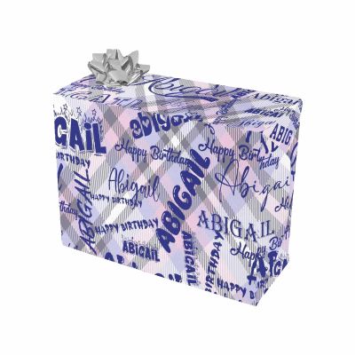 MyPupSocks Custom Name Birthday Gift Wrapping Paper Sets Tartan Birthday Wrapping Paper Set for Girls Boys Kids 1 Roll