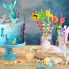 24Pcs Beach Drinking Straws Beach Ball Pool Summer Birthday Party Supplies Decorations with 2Pcs Cleaning Brushes view 2