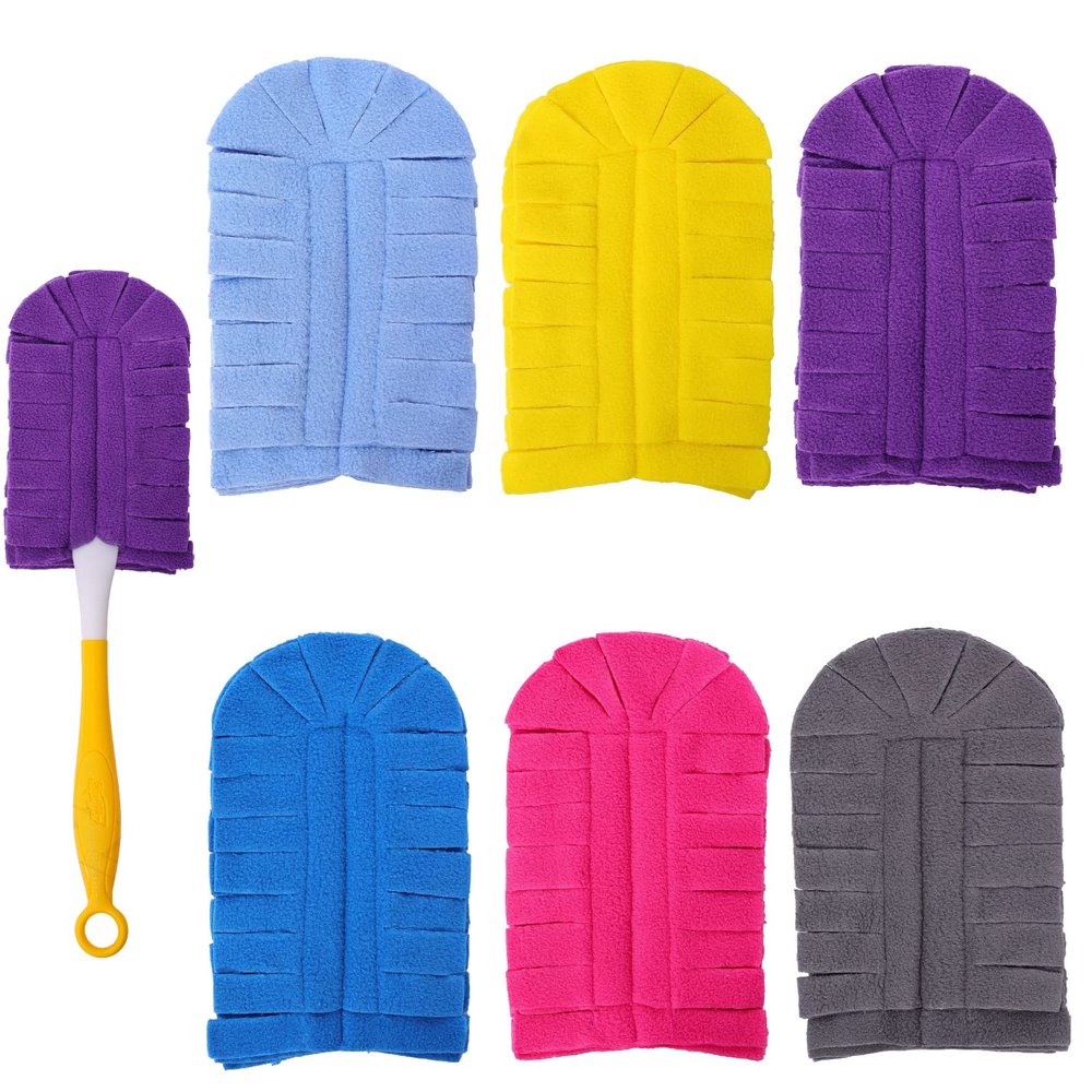 Flammi 360 Fleece Duster Refills for Swiffer, Reusable Duster Refills Heavy Duty Compatible with Swiffer Hand Duster (6 Pack-Mixed Color)