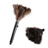 16.14in Retractable Feather Duster Portable Car Duster Cleaner Washable Mini Duster with Handle for Blinds Kitchen Keyboard Office Household (Brown) view 3