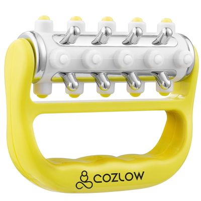 COZLOW - MyoRelease Lymphatic Drainage Massager - Yellow - Handheld Fascia Release + Scar Tissue Massage Roller for Shoulder, Neck, Belly, Thigh, Leg, Back, Glutes - Helps Reduce Cellulite Appearance