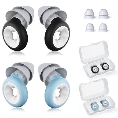Dahuyoo Ear Plugs for Noise Reduction, Reusable Silicone Earplugs,33dB Noise Cancelling,2 Pair Waterproof Earplugs,Hearing Protection,Noise Cancelling Earplugs for Sleeping,Snoring,Work,Concert,Study