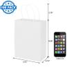 100 Pack 5.9x3.15x8.26 inch Small White Gift Bags, Kraft Bags with Handles Bulk for Birthday Party Favors,Gift Paper Bags,Retail Shopping Business Goody Craft Gift Bags view 2