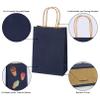 100 Pack 5.9x3.15x8.26 inch Small Gift Bags, Kraft Dark Blue Bags with Handles Bulk for Birthday Party Favors,Gift Paper Bags,Retail Shopping Business Goody Craft Gift Bags view 3