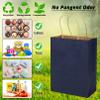100 Pack 5.9x3.15x8.26 inch Small Gift Bags, Kraft Dark Blue Bags with Handles Bulk for Birthday Party Favors,Gift Paper Bags,Retail Shopping Business Goody Craft Gift Bags view 4
