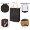100 Pack 5.9x3.15x8.26 inch Small Gift Bags, Kraft Black Bags with Handles Bulk for Birthday Party Favors,Gift Paper Bags,Retail Shopping Business Goody Craft Gift Bags view 3
