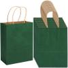 100 Pack 5.9x3.15x8.26 inch Small Green Gift Bags, Kraft Bags with Handles Bulk for Birthday Party Favors,Gift Paper Bags,Retail Shopping Business Goody Craft Gift Bags view 1