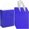 100 Pack 5.9x3.15x8.26 inch Small Gift Bags, Kraft Blue Bags with Handles Bulk for Birthday Party Favors,Gift Paper Bags,Retail Shopping Business Goody Craft Gift Bags view 1