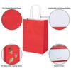 100 Pack 5.9x3.15x8.26 inch Small Gift Bags, Kraft Red Bags with Handles Bulk for Birthday Party Favors,Gift Paper Bags,Retail Shopping Business Goody Craft Gift Bags view 3
