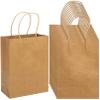 100 Pack Small Brown Kraft Gift Bags with Handles, 5.9x3.15x8.26 inch, Bulk for Birthday Party Favors view 1