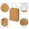 100 Pack Small Brown Kraft Gift Bags with Handles, 5.9x3.15x8.26 inch, Bulk for Birthday Party Favors view 3