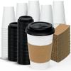 [100 Pack 16 oz Disposable Coffee Cups with Lids and Sleeves - To Go Coffee Cups for Hot & Cold Drinks view 1