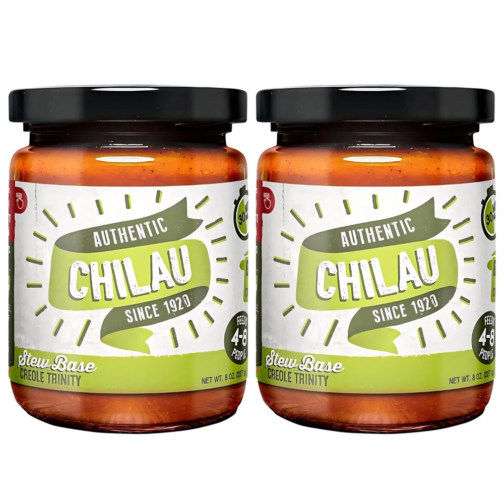 Chilau Stew Base - Creole Trinity (2 Pack, 8oz) Elevate Your Culinary Creations with a Burst of Creole Flavor! Ideal for Gumbo, Red Beans & Rice, Enchiladas, and More. Authentic Southern Hospitality