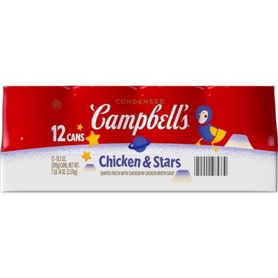 Campbells Condensed Kids Chicken and Stars Soup, 10.5 oz Can (12 Pack)