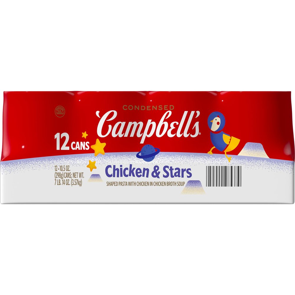 Campbells Condensed Kids Chicken and Stars Soup, 10.5 oz Can (12 Pack)