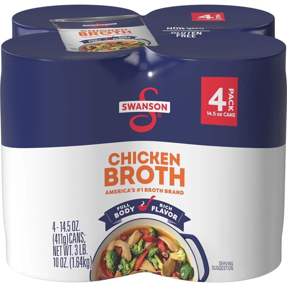 Swanson Chicken Broth, 14.5 oz Can (Pack of 4)