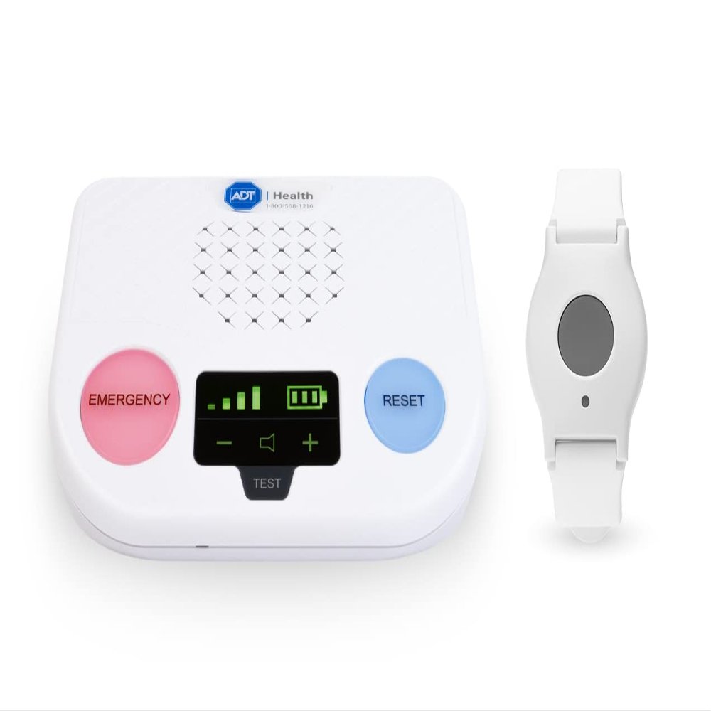 ADT Medical Alert Plus - in-Home Medical Alert System for Seniors - Cellular 4G Coverage, 600ft Pendant Range, Home Temperature Monitoring, 24/7 U.S. Based Monitoring (White Wristband)