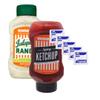 Signature Sauce 2-PACK Bundle, One (1) 14 fl oz Spicy Jalapeno Ranch Sauce, One (1) 20 fl oz Spicy Ketchup, & Six (6) Wet Wipe Towelettes view 1
