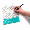 N NicePackaging  10 Qty  Turquoise Polka-Dot/Chevron Paper Tote Gift Bags (8in x 4in x 10in)  For Birthdays/Holidays/Parties/Gifts/Sales/Showers/Special Occasions  4 Sizes view 2