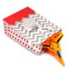 N NicePackaging  10 Qty  Coral Polka-Dot/Chevron Paper Tote Gift Bags (4.75in x 2.5in x 6.75in)  For Birthdays/Holidays/Parties/Gifts/Sales/Showers/Special Occasions  4 Sizes view 2