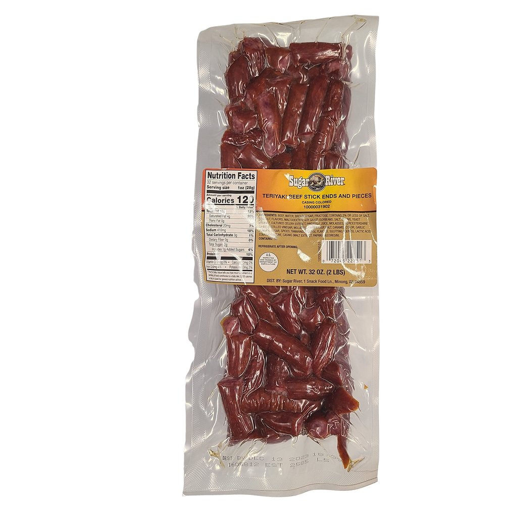Sugar River Meat Snack Links Ends & Pieces 2 lbs (Teriyaki Beef Stick)