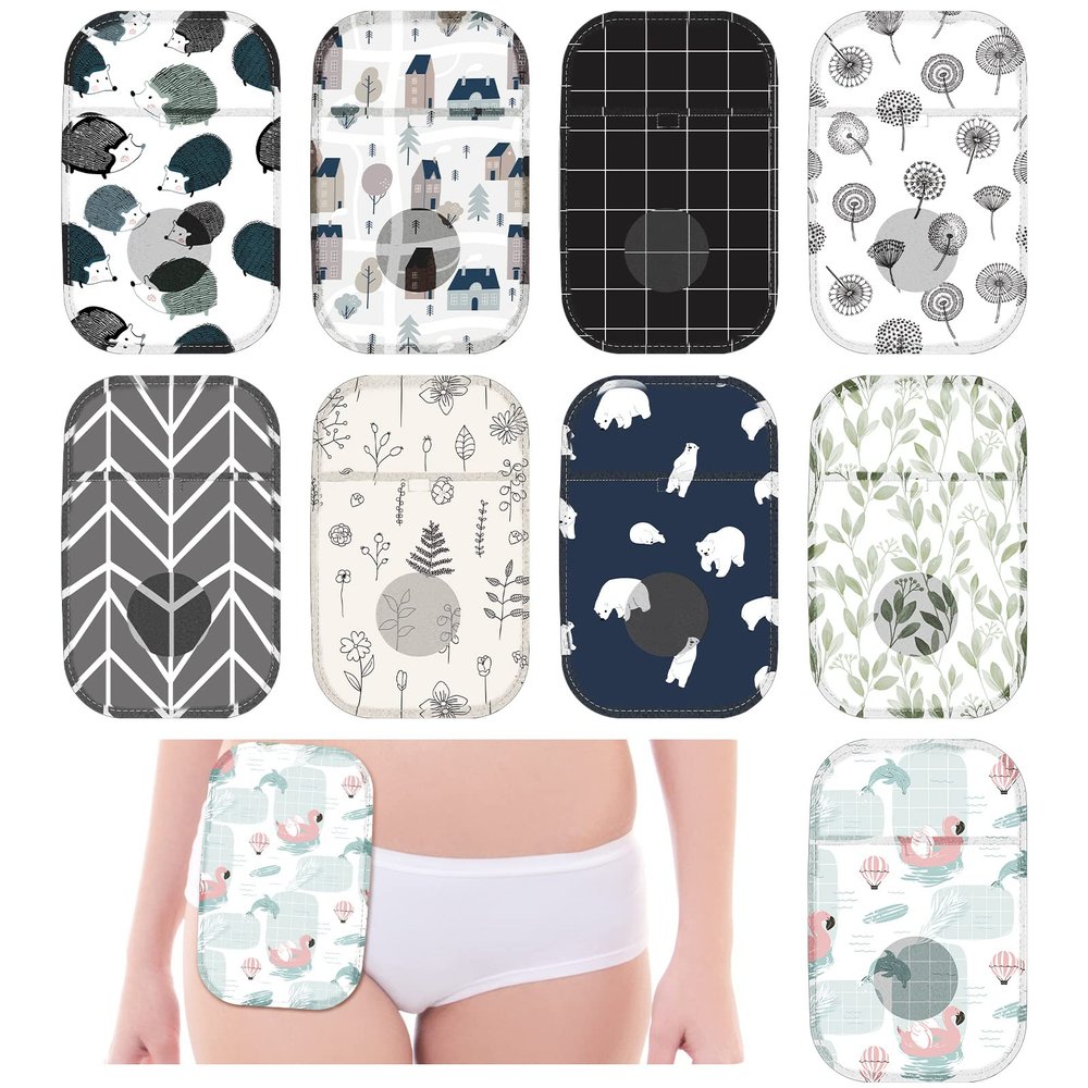 Weewooday 9 Pcs Ostomy Bag Covers Waterproof Ostomy Shower Cover Lightweight Colostomy Bags Reusable Washable Wrap with Adjustable Opening Colostomy Supplies for Women Men Care Protector