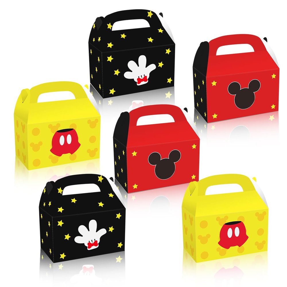 12Pcs Cartoon Mouse Gift Box,3 Styles of Cute Mouse Theme Party Favor Candy Boxes,for Kids Cartoons Theme Birthday Party Gift Giving Favors Decorations Supplies