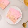 100 Pcs Pink Cocktail Napkins - Pink and Gold Paper Napkins Disposable for Birthday Bridal Shower Wedding Valentines Day Party view 4