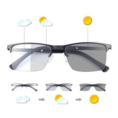 MIRYEA Photochromic Progressive Multifocus Reading Sunglasses UV400 Protection Multifocal Trifocal Transition Sun Readers Blue Light Blocking Computer Glasses for Women and Men Anti Glare Eyeglasses
