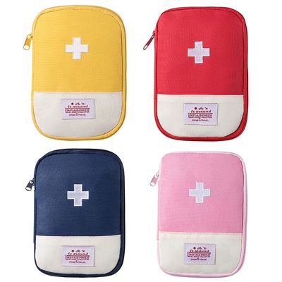 4 Pcs Empty Travel Mini First Aid Pouch, Portable Outdoor First Aid Medical Rescue Bag Multi-Function Emergency Medicine Storage Organizer Bag (Small)