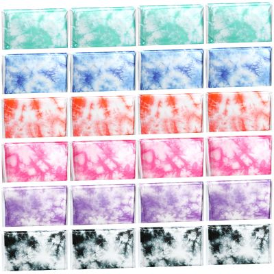 24 Packs Travel Size Tissue Pocket Slim Pack Facial 3 Ply Wallet Size Pocket Tissues for Travel Wedding Party Favors, 6 Styles(Tie Dye)