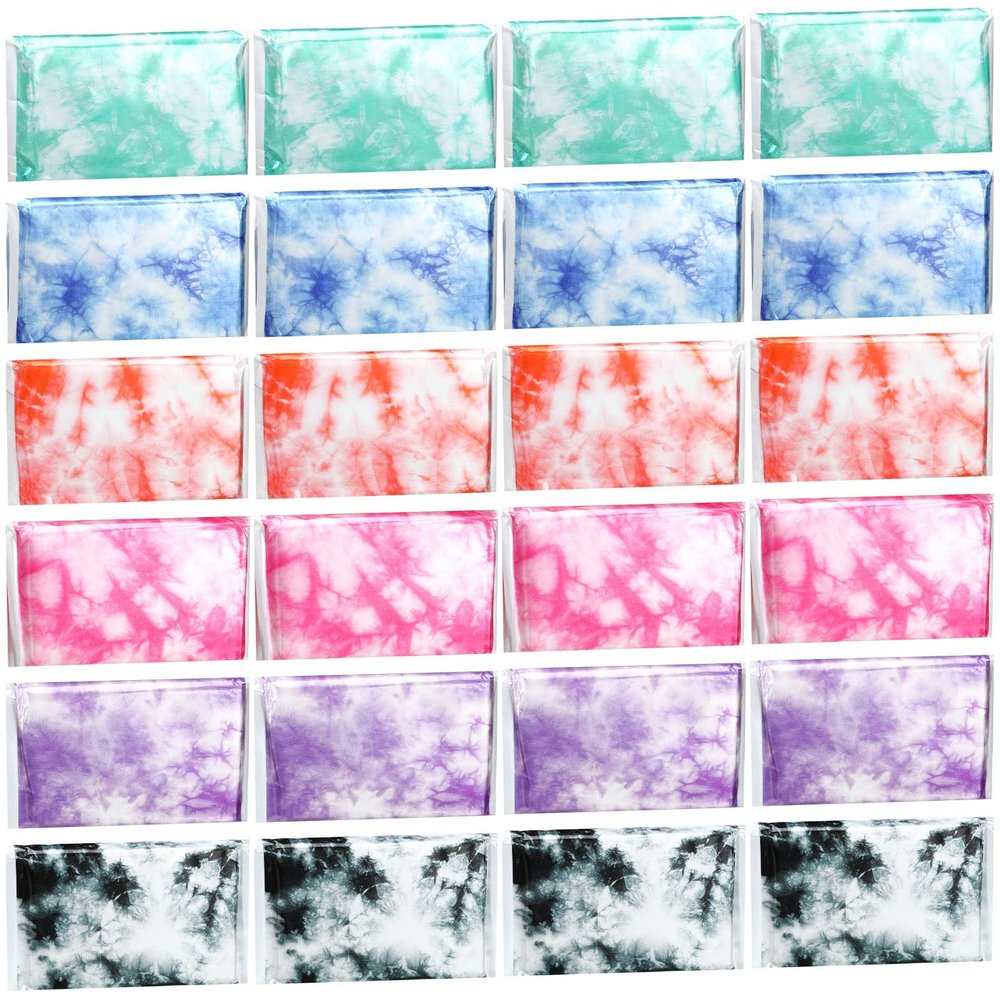 24 Packs Travel Size Tissue Pocket Slim Pack Facial 3 Ply Wallet Size Pocket Tissues for Travel Wedding Party Favors, 6 Styles(Tie Dye)