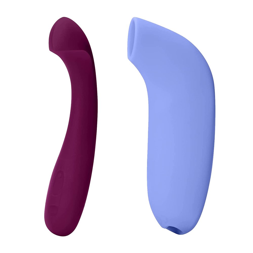 Dame Products Arc Personal Curved Massager for Women-Plum+AER Massager-Perwinkle-Stress Relief Comfort Relax,Release Powerful Strokes