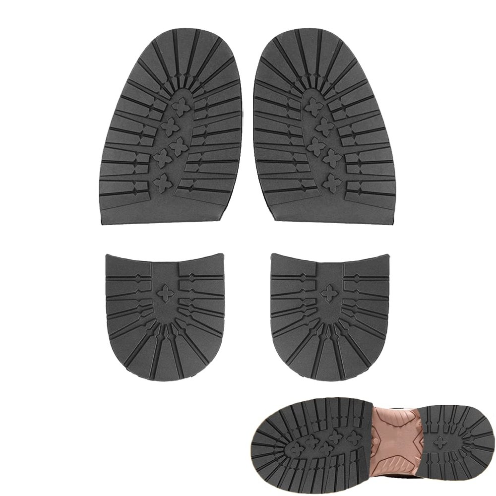 GULELAYAR Shoe Replacement Rubber Half Sole and Heels, Shoe Pads Non-Skid Sole Protector Heels Repair Replacement Shoe Grips for Bottom of Shoes (Black)