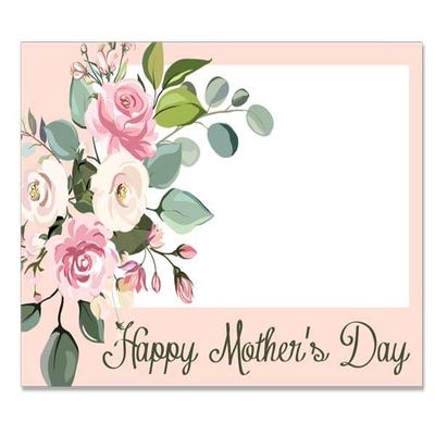 Mother's Day Floral Gloss Enclosure Card, 3.5x2.25", 50 Pack Weddings Birthday Parties Events Decorations Gift Tags Placecards Personal Messages