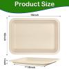 EcoAvance 14 inch Large Paper Plates, 50 Pack Disposable Trays, 100% Compostable Paper Plates Heavy Duty, Eco Friendly Disposable Plates, Brown Paper Plates Dinner for Party BBQ Picnic view 2