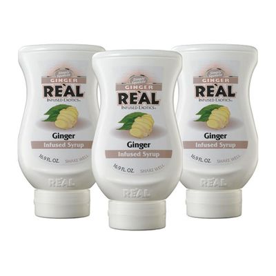 Ginger Rel Infused Exotics, Ginger Infused Syrup, 16.9 FL OZ Squeezable Bottle (Pack of 3)