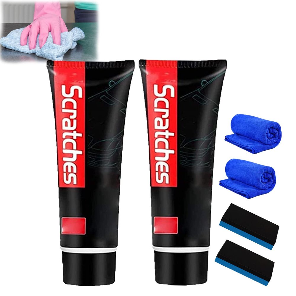 RJDJ Scratch Free Stove Top Scratch Remover, Cooktop Heavy Duty Cleaner And Polish, Glass Ceramic Stove Top Cleaner, Multipurpose Cooktop Cleaner for Household (2PC)