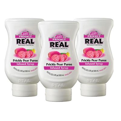 Prickly Pear Rel Infused Exotics, Prickly Pear Puree Infused Syrup, 16.9 FL OZ Squeezable Bottle (Pack of 3)