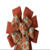 1 Pcs 10" Hand Made Wired 2 Ribbon Pumpkin Wreath Bow Orange Burnt Thanksgiving view 2
