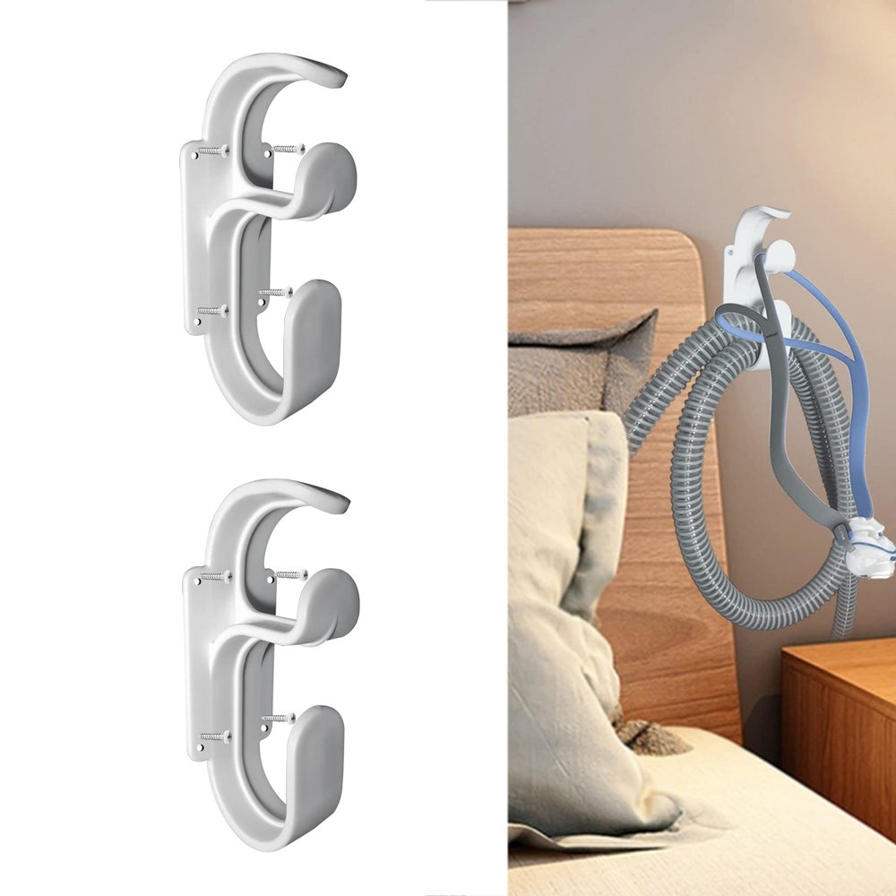 CPAP Hose Hanger with Anti-Unhook Feature - Mask Hook & Tube Holder - Supplies Organizer, Prevents Hose Tangle for Better Sleep