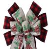 1 Pcs 10" Hand Made Farmhouse Wired Wreath Bow 2 Ribbon Country Plaid view 1