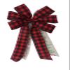 1 Pcs 10" Hand Made Farmhouse Wired Wreath Bow 2 Ribbon Country Plaid view 4