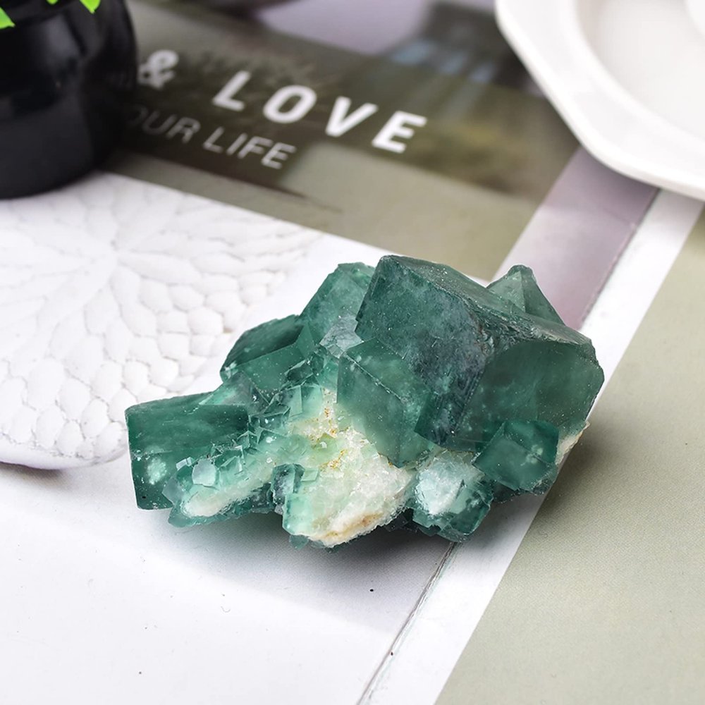 1PCS Natural Green Fluorite Raw Mineral Specimen Irregular Crystal Stone Home Decor Eliminate Magnetism,Green Fluorite,90-140g