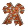 1 Pcs 10" Hand Made Pumpkin Wired Wreath Bow 2 Ribbon Fall Thanksgiving Orange view 1