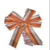 1 Pcs 10" Hand Made Pumpkin Wired Wreath Bow 2 Ribbon Fall Thanksgiving Orange view 2